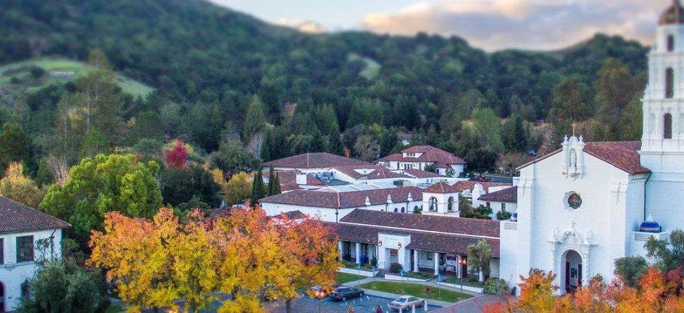 Aerial Photo of Saint Mary's College Campus with a Tiltshift Effect