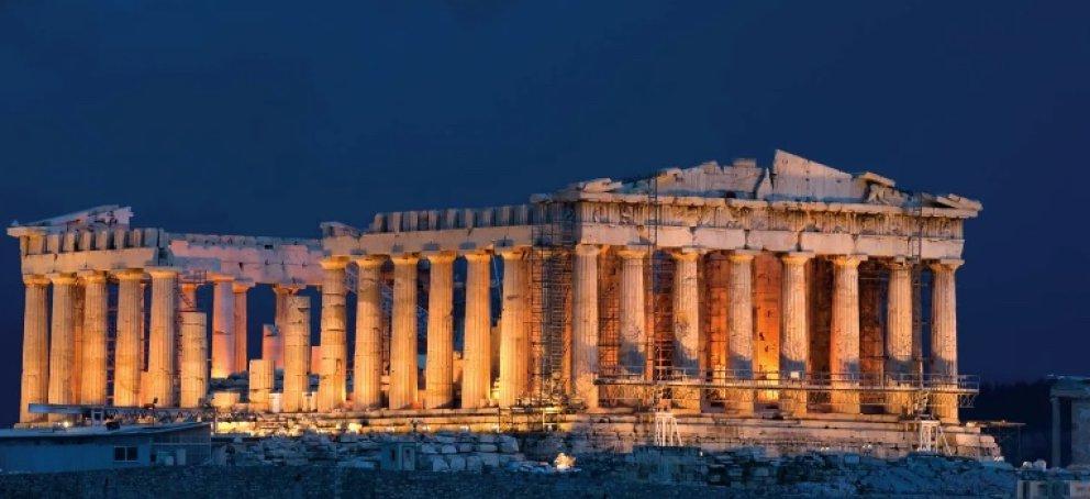 Parthenon at night